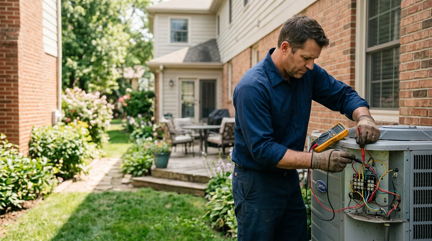 HVAC technician working near Shortsville, NY